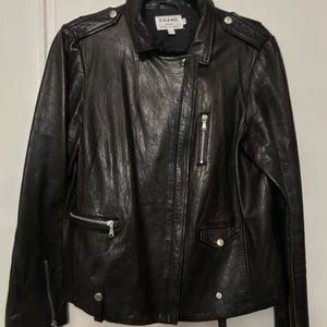 FRAME DENIM GENUINE LEATHER BIKER JACKET